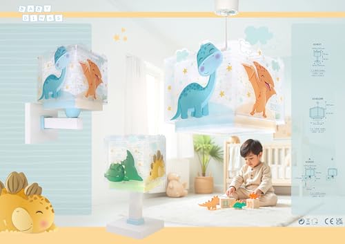 Aplique Pared Infantil Dalber Baby Dinos 63459 con cable e interruptor 7