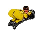 Anime Doggy Style Girl Figurine - Handmade Erotic Art Natural Coconut Bowl Adult Gifts for Smokers