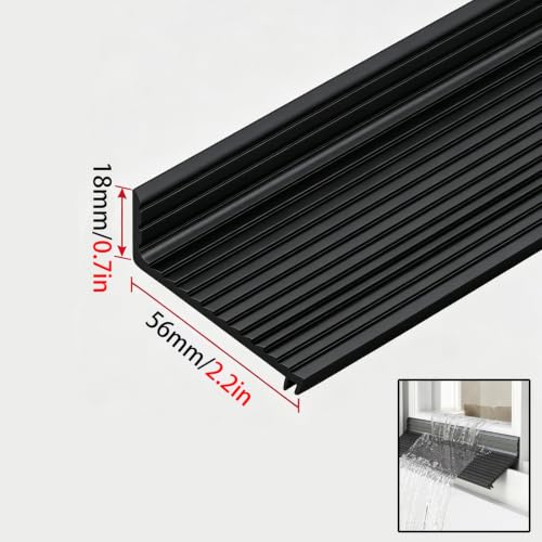Deflector de lluvia para puerta transparente con ala de 56 mm de ancho 4
