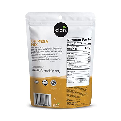 Elan Organic Oh Mega Mix, 4.8 Oz, Vegan Dark Chocolate, Dried Fruits thumb #1