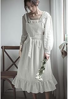 ładny fartuch Retro średniowieczna bawełniana bielizna gotowania fartuchy kuchenne dla kobiety suknia kwiat sklep smock fryzjer bib ogród ogólny fartuch kuchenny (Color : 8)