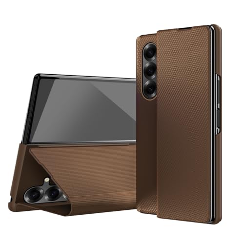 Coque Samsung Galaxy Z Fold 7 cuir brun style Kefka idéal pour regarder vos vidéos