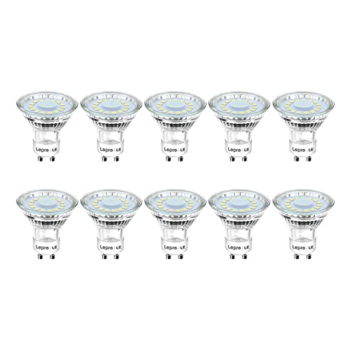 Lepro GU10 LED Lampe, 4W 325 Lumen LED Leuchtmittel, 5000 Kelvin Tageslichtweiß, 110 Grad Abstrahlwinkel Reflektorlampe, 5 Stück