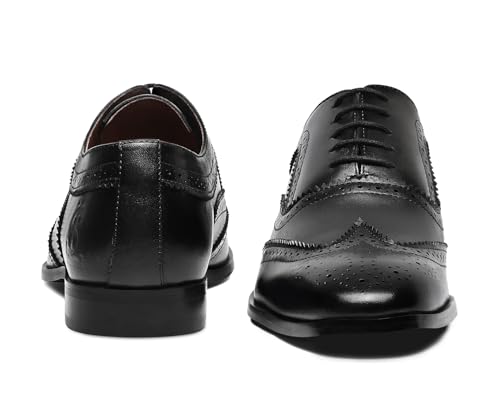 Image of LOUIS STITCH Men's Italian Crust Leather Brogue Shoes| Formal Lace-Up Shoes for Men | Perfect for Business, Formal & Parties | LSVX-EUBG