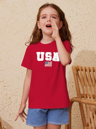 Image of ZDC Girls' Short Sleeve Shirts Kids Crewneck T-Shirts Summer Tops Basic Tees 5-14 Years