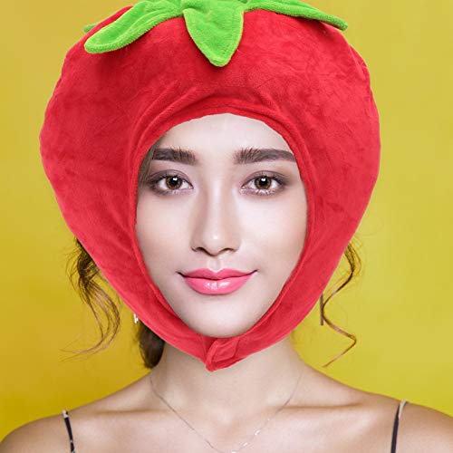 Lurrose Tomate Boné Chapéu de Pelúcia Vermelho Engraçado Bobo Chapéu Festa Boné Fruta Quente Inverno