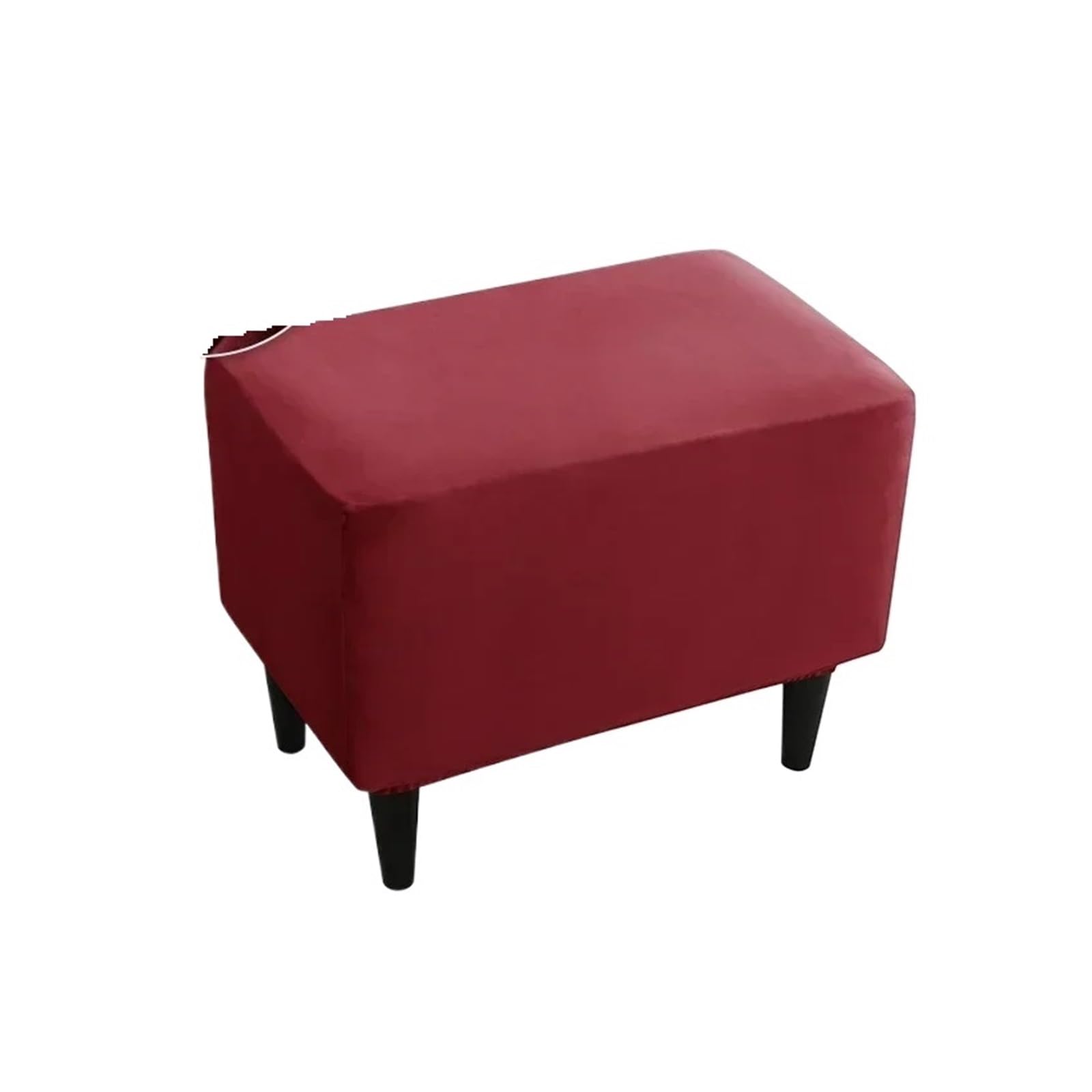GCYEIDMA Wing Chair Slipcover Wing Chair Cover Stretch Elastic Wingback Sofa Covers Soild Color Armchair Slipcovers with Seat Cushion Slipcover(Wine Red Stool Cover)