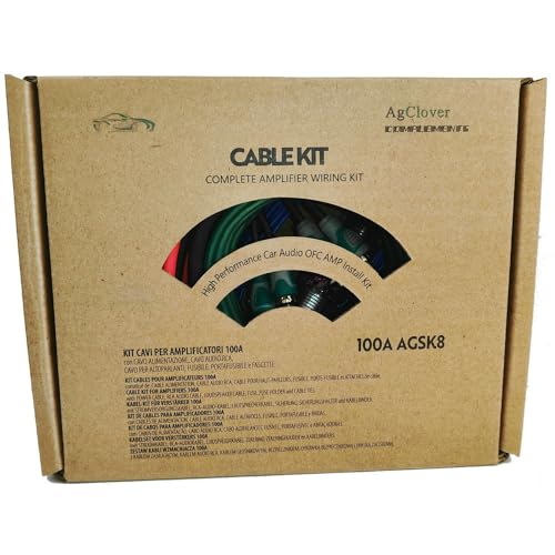 AgClover 8 Gauge Amp Wiring Kit, 100% OFC Oxygen Free Copper Complete Amplifier Wire Installation Kit- Make Connections and Brings Power to Car Home and Marine Audio Systems