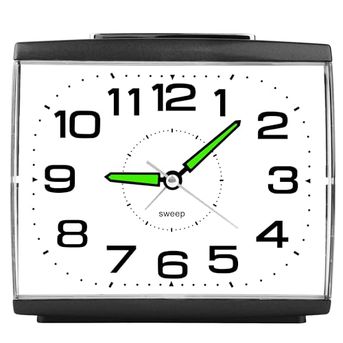 Ayybboo Réveil Matin à Piles Retro Silencieux sans Tic-Tac, Grand Cadran Original Analogique Quartz Alarme Vintage Lumineux Snooze Réveil Chevet