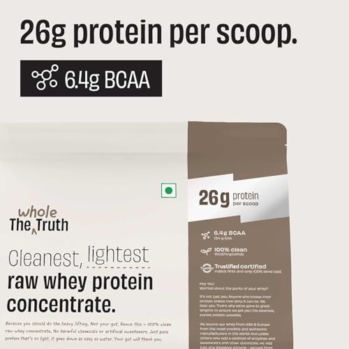 Image of The Whole Truth Whey Protein Concentrate Unflavoured |1 kg (2.2 lbs) & Dark Chocolate Peanut Butter