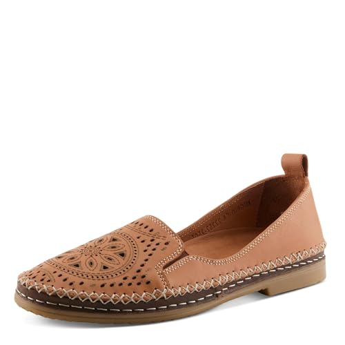 Image of Spring Step Women's Ingrid Loafers - Premium Leather Slip-On with Laser Cutout Design, Elastic Goring and Lightweight Flat Sole for Comfortable Stylish Wear