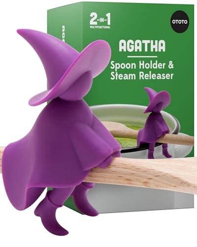 OTOTO Agatha Spoon Holder for Stove Top - Fun Gifts for Homecooks - Spatula Holder and Cooking Spoon Rest for Stove Top and Counter - Heat-Resistant, BPA-Free Fun & Spooky Decor