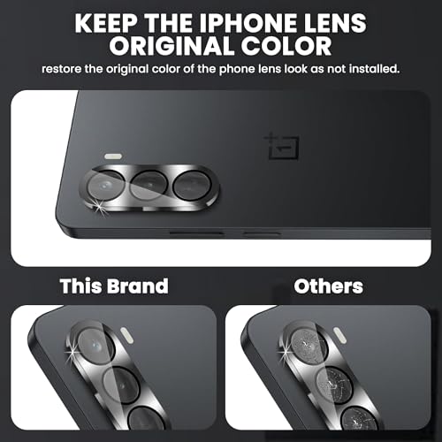 Image of FIRST MART Black Camera Ring Guard Protector for OnePlus Nord CE 6 lite | Tempered Glass with Metal Alloy Rings, HD Clear, Scratch Resistant, Case-Friendly | Pack of 1