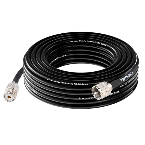 Câble coaxial CB de 7,6 m avec connecteurs SO239 et PL259 pour radio amateur