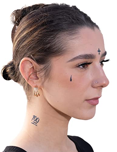 Thug Ink Temporary Tattoos – Volume I – 10-Piece Set | Teardrop, Praying Hands, Cross & More | Water-Transfer Fake Tattoos for Face & Body – Classic OG Thug Life Collection