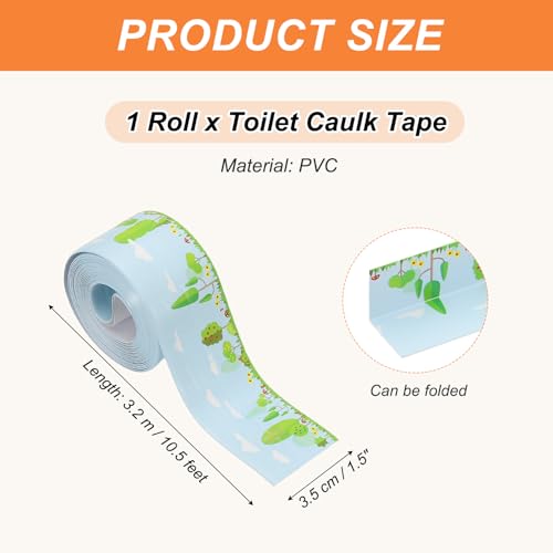 Image of PATIKIL Caulk Tape Waterproof Self Adhesive, PVC Toilet Caulking Sealant Strip Bathtub Caulk Sealing Strip Tape for Bathroom Kitchen Countertop, Forest (1.5 Inch x 10.5 Ft)