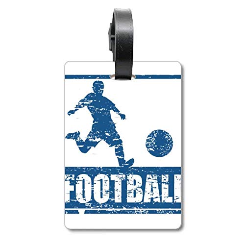 Étiquette d'identification football bleu pour sac et équipement de sport