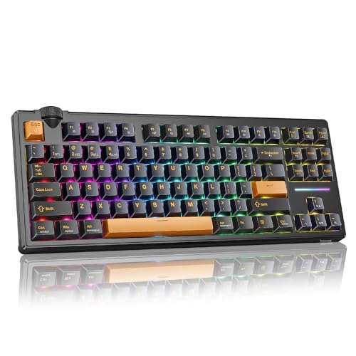 Image of Redragon K716 Wireless Mechanical Keyboard with Knob, Gasket Gaming Keyboard in TKL Layout, Hot swap Pre-Lubed Switches, RGB Backlight, for PC /Mac (Black)