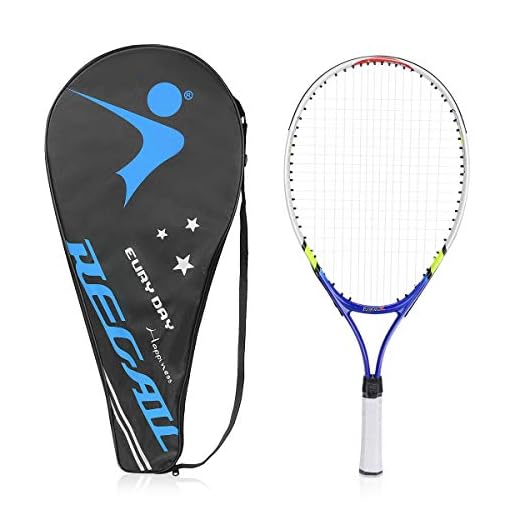 Achort Raqueta de Tenis para niños y jóvenes, Junior Raqueta de Tenis Moldura de Una Pieza con Bolsa de Transporte para niños Unisex, Azul