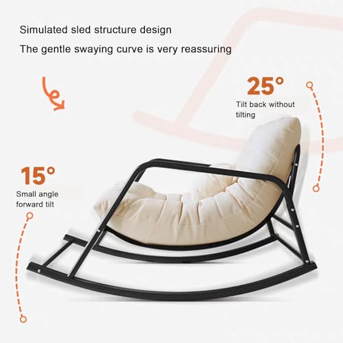 Upholstered Nursing Armchair,Rocking Chair for Nursery,Upholstered Rocking Chair Glider Rocker High Back Arm Chair,for Nursery, Living Room,Patio, Backyard, Balcony(Orange)