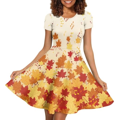 Image of AFPANQZ Womens Casual Summer Lightweight Vintage Dress Short Sleeve Midi Dress Knee-Long Luxury Formal Dress
