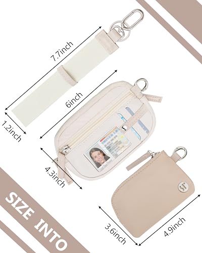 Image of Wallet Wristlet for Women, RFID Wallet Keychain with Dual Pocket | Nylon Wristlet Wallet with Coin Purse, ID Window, Card Holder and Small Wallet Design