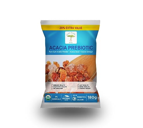 Acacia PREBIOTIC - E414 Acacia Fiber - Pure Gum Arabic Powder - Acacia Seyal + Acacia Senegal Mix