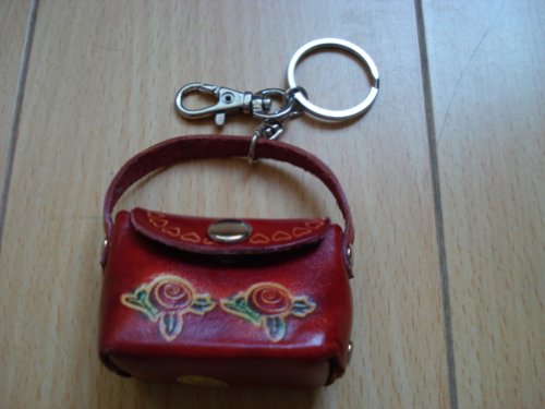 Mini Cowhide Leather Purse Keychain (assorted color)