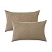 MIULEE Funda Cojines Exterior Impermeable de Lino Fundas de Almohadas Suave de Sofá Almohadas Decorativas Modernas para Salón Cama Silla Habitacion Oficina Dormitorio Lumbar 30x50 cm 2 Piezas Caqui