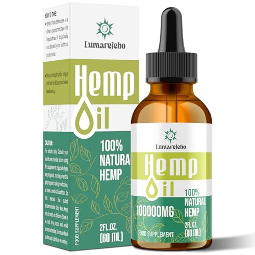 Lumarejebo Premium Oil 100000mg High Strength Natural Oil Drops for Sleep Mint Flavor Rich in Omega 3-6-9 Vitamins C & E Enhanced Purity Natural 100% Vegan