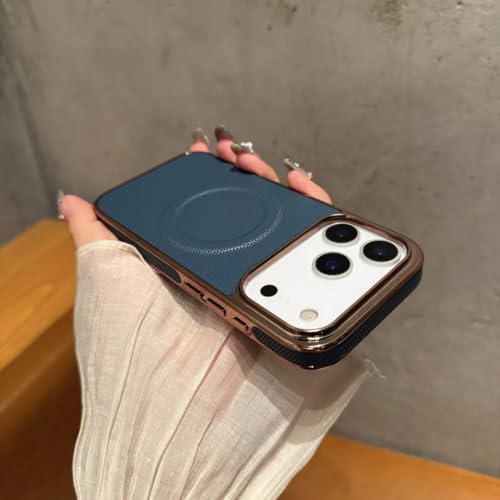 Coque antichoc pour iPhone 13 en cuir galvanisé compatible chargeur sans fil