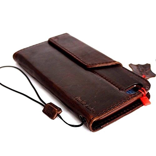 Genuine Vintage Leather Case For Iphone 6S Plus Book Wallet Handmade Magnet Cover Business Luxury With Strap Brown Slim Daviscase 6 + #TOP1
