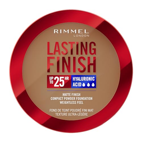 Rimmel Lasting Finish 25 HR Compact Foundation 013 Toffee, Matte Buildable Coverage, Powder-to-Cream, Anti-Pollution Shields
