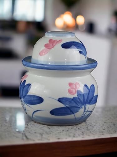 Festcool Porcelain Pickling Jar with 2 Lids Lotus Fermenting Pickling Kimchi Crock Food Storage 7
