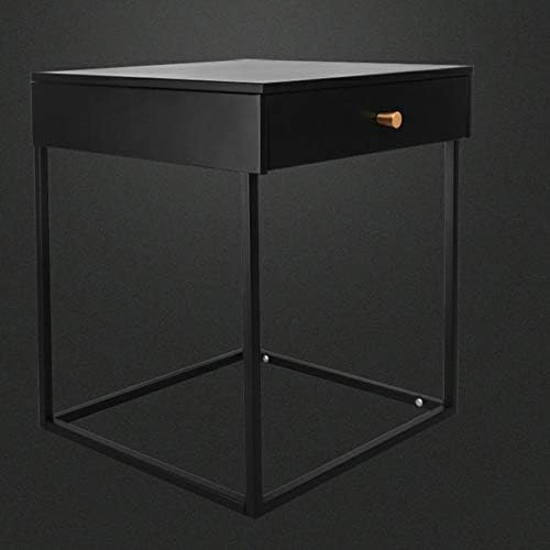 Miniatura 5 de CZDYUF Mesita de noche de metal para dormitorio mesa de comedor muebles de dormitorio mesita de noche cuadrada de acero blanco