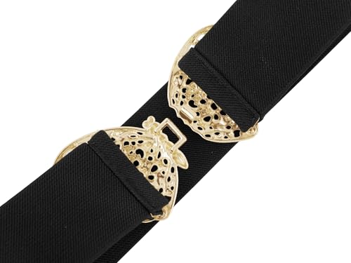 Women's Golden Butterfly Stretchy Belts, Vintage Elegant Elastic Waistband for Dress Coat3