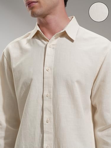 Image of Highlander Men's Relaxed Fit Casual Shirt | Cotton Linen | Relaxed fit | Full Sleeves