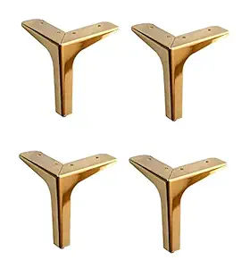 WSK Stainless Steel 6 Inch Hardware Sofa /Bed Furniture Leg Gold Finish Stainless Steel Heavy Model Y Design Sofa Leg Pack of 4 Pcs SL1162H6-004