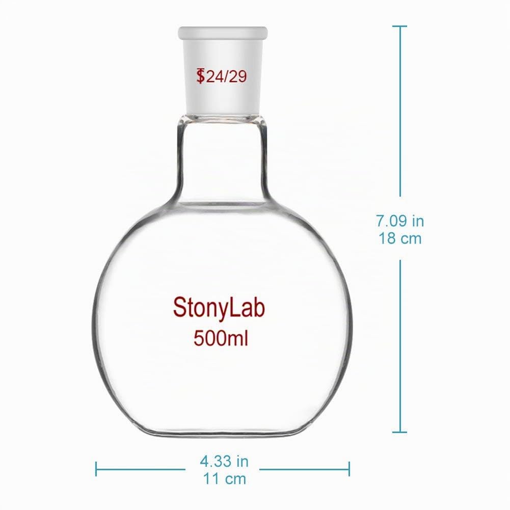 Stonylab Juego de Aparatos de Extracción Soxhlet de Vidrio de Borosilicato, Extractor Soxhlet 50/42 y Condensador Allihn con Dos Matraces de Fondo Plano de 500ml 24/29