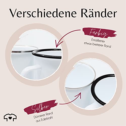 Emaille Tasse Blechtasse - zum Vatertag - Papa Definition Substantiv Geschenkidee Geburtstag Papi Geschenk Weihnachten Danke sagen - 300 ml - Weiß Schwarz - geschenke personalisierte