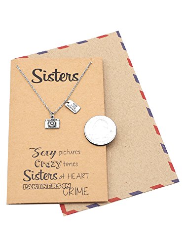 quan jewelry Cute Vintage Camera Miniature Jewelry for Women, Photography Gifts (Necklace - For Sisters) - Thumbnail 6