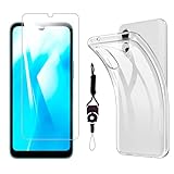 Hcsxlcj For Arrows We2 F-52E FCG02 ガラスフィルム + Arrows We2 ケース 強化ガラス 衝撃吸収 貼り付け簡単 撥水撥油 気泡防止 耐衝撃 落下防止 For アローズwe2 ケース クリア TPU 透明 (we2)