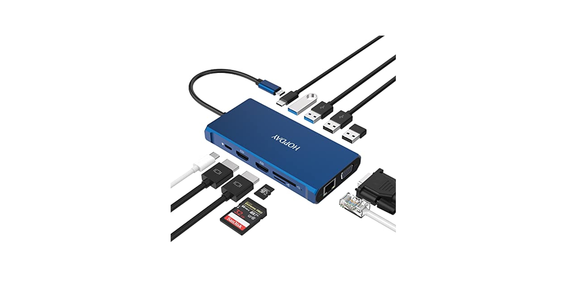 【Amazon限定ブランド 】HOPDAY USB Cハブ ドッキングステーショ Amazon.com: Laptop Docking Station HOPDAY 12 in 1 Triple