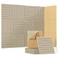 Waister 12 Pack Soundproof Wall Panels, 0.47 inch Thicker High Density Acoustic Foam Panels, Peel and Stick Sound Proof Panels for Wall Studio Office Ceiling-Deep Camel