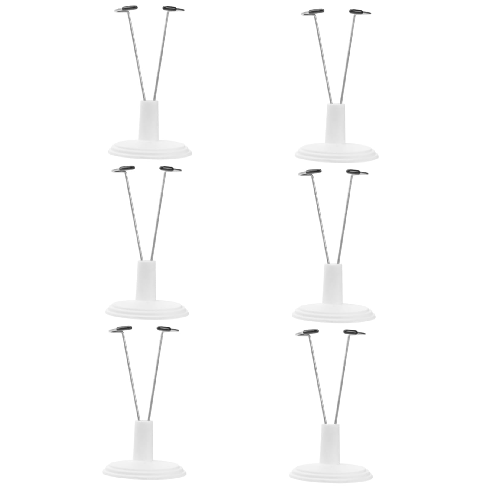 SUPVOX 6Pcs White Doll Storage Rack Professional Model Bracket and Doll Stand for Display and Organization Market Doll Holder for Collectors
