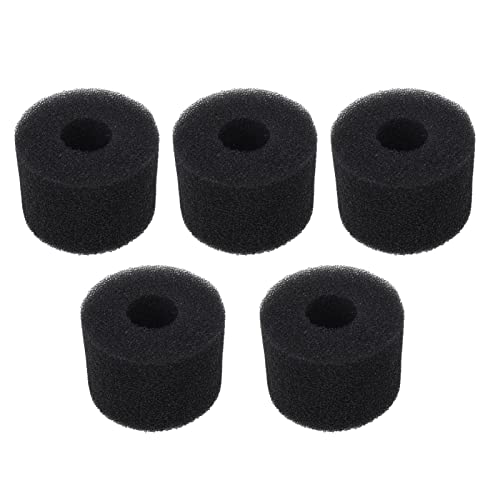 Swimming Pool Filter Sponge PU Sponge Black Reusable Washable Cylindrical Filter Foam for Pool Pump, 5PCS Kit (S (7x3.5x7cm/2.76x1.38x2.76in))