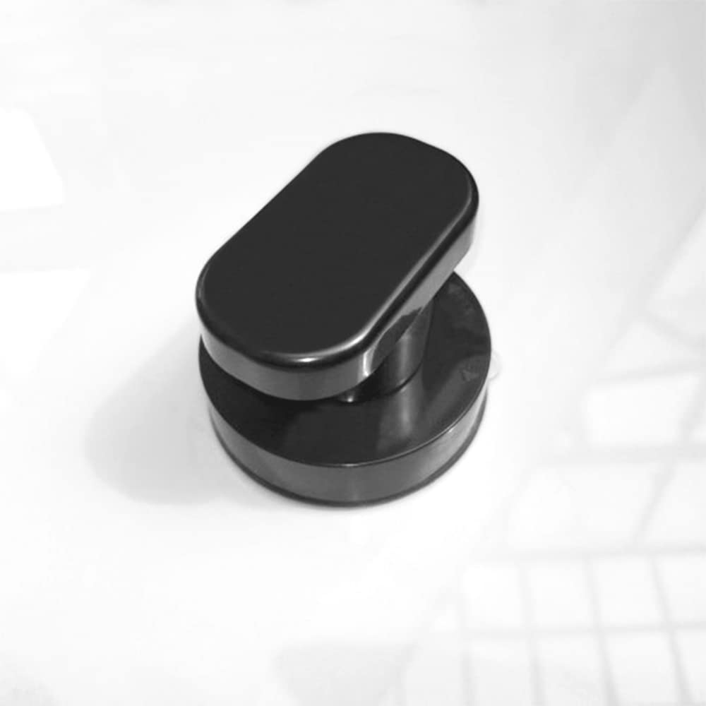 WANLIAN-Powerful Suction Cup Glass Mirror Door Handle, Refrigerator Drawer Bathroom Wall Handrail, Bathtub Shower Handle Kitchen Cabinet Drawer (Black Small)