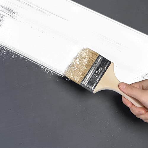 sourcing map 12Pcs 3 Inch Paint Brush Natural Bristle Flat Edge with Wood Handle Wall Treatment Tool for Paint, Varnishes, Glues - Image 5