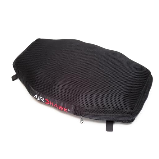 Airhawk18" x 12" Cruiser Small Motorcycle Seat Cushion with Mesh Cover - Lightweight Portable Inflatable Multi-Cell Air Pad, Cruiser Straps Included