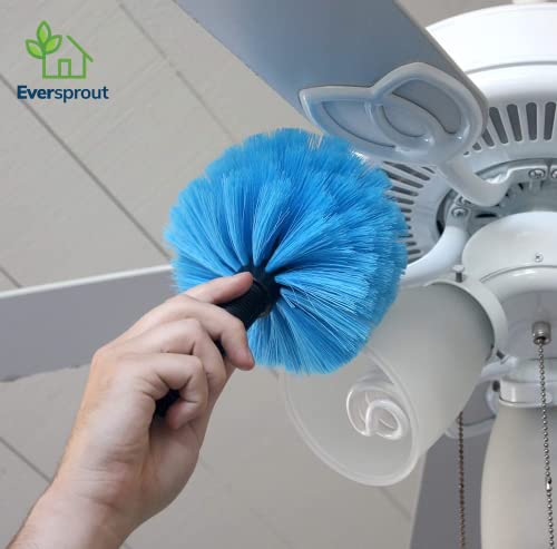 Image of EVERSPROUT Twist-On Cobweb Duster | Hand Packaged to Protect Bristles | Indoor & Outdoor Brush Attachment | Fits Standard Acme Threaded Poles | Brush Head with Handle, No Pole (Medium-Stiff Bristles)